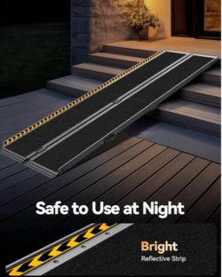 Folding 10 Ft Aluminum Ramp with Reflective Strip