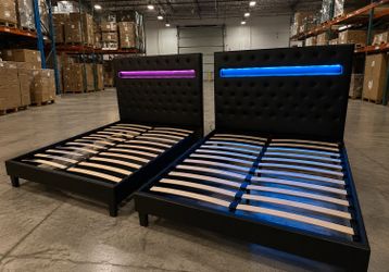 Bed frame black led full size new
