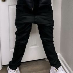 Black Waxed Skinny Jeans 