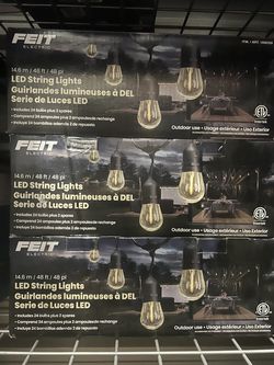 Feit Electric 48 ft. LED string lights 24 Bulbs NEW