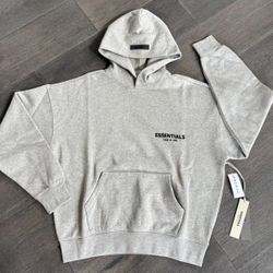 🔥 FEAR OF GOD ESSENTIALS HOODIE – DARK OATMEAL – SIZE LARGE (NEW)