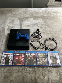 PS4 Console Bundle – Controller, Cables & 5 Games – Works Great