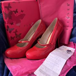 Pleaser Pink Label PINUP-01 Mary Jane Heels – Red Patent – Size 13M (Worn Once!)