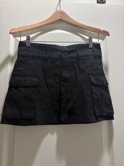 Black Mini Cargo Skirt
