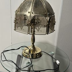 Brass glass table lamp