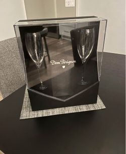 Dom Pérignon gift box with 2 insignia etched champagne flutes (just add your own bottle of champagne)