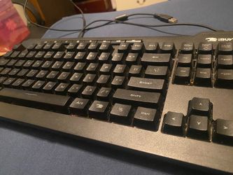 iBUYPOWER Ares M2 wired membrane gaming keyboard featuring RGB lighting