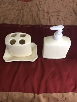 Lotion, toothbrush and soap dish holder