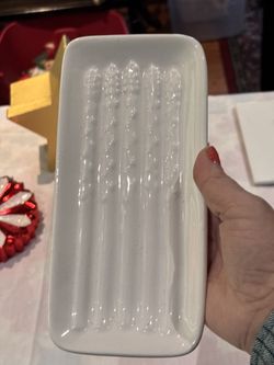 Vintage white asparagus plates set of 6