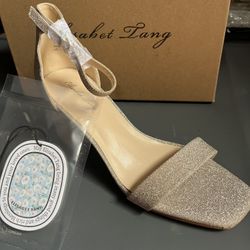 Elizabeth Tang High Heels Gold Sparkle Size 