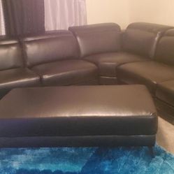 MODERN NEW RIO BLACK SECTIONAL SOFA AND OTTOMAN SET ON SALE ONLY $1499. IN STOCK SAME DAY DELIVERY 🚚 FINANCING AVAILABLE 