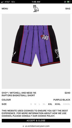 Ovo Mitchell and Ness '95 Raptors Basketball Jersey White/Purple