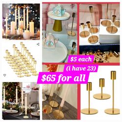 Metal Candles Holders For Tapper Candles, 3 Sizes, $5 Each Or $65 For 23 See All Images 