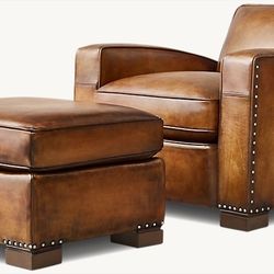 Restoration Hardware LIBRARY LEATHER CHAIR