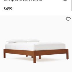 West Elm Simple Bed Frame – Good Condition - BROWN
