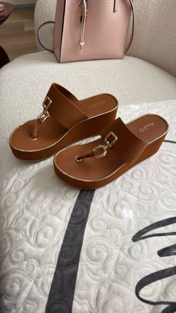 ALDO Wedge Sandals Light Brown Sz 6