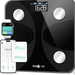Scale for Body Weight and Fat Percentage, RunSTAR Digital Accurate Bathroom Smart Scale with Large Display, FSA&HSA Eligible 13 Body Composition Analy