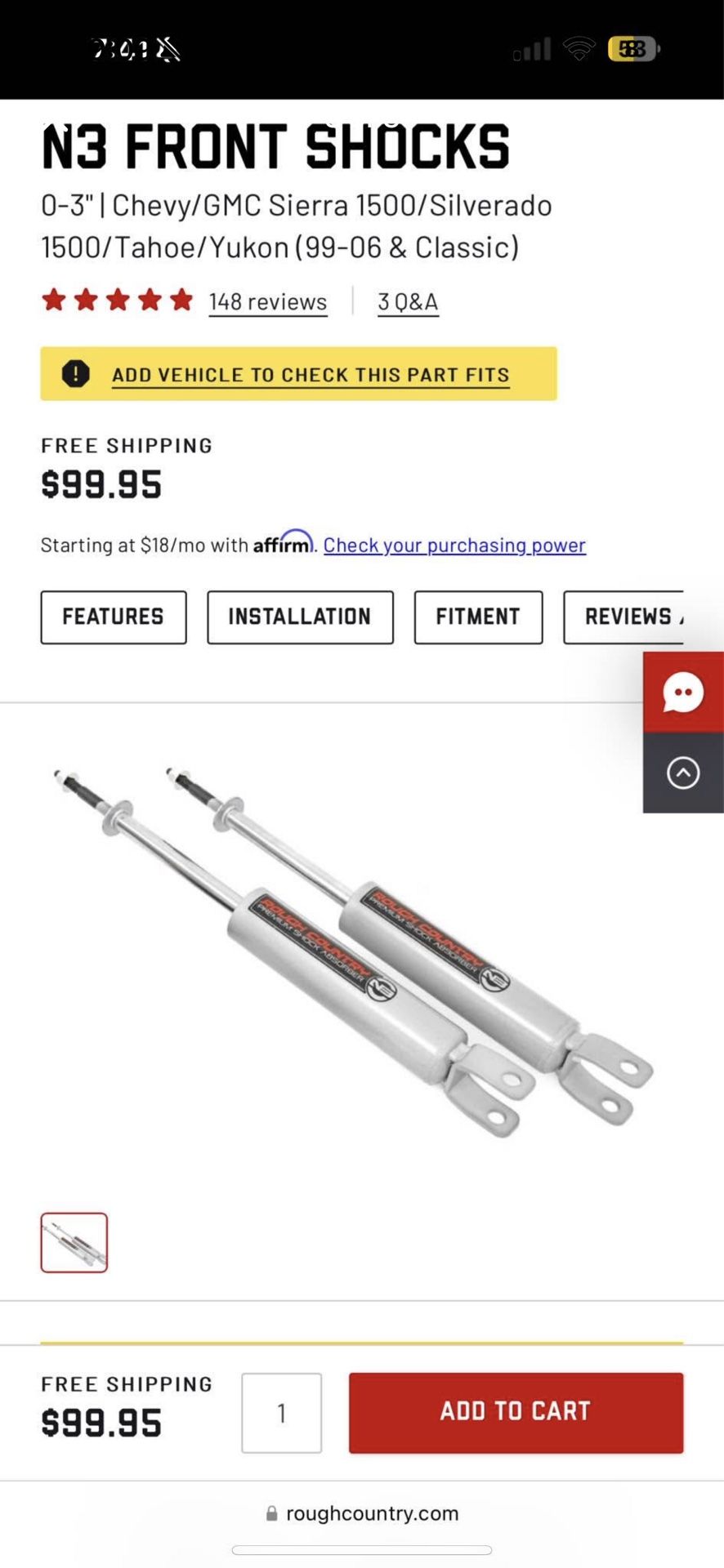 Rough Country Front Shocks