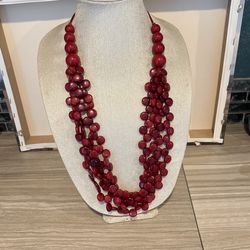 Burgundy Long Necklace