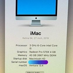 High Spec Apple iMac 5k 2019 for Sale in Chicago, IL - OfferUp