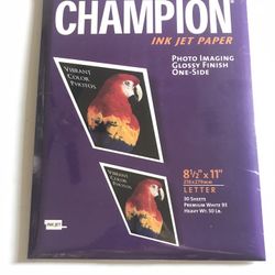 Brand new Photo Paper Glossy Finish Premium white 30 Sheets Champion Ink Jet