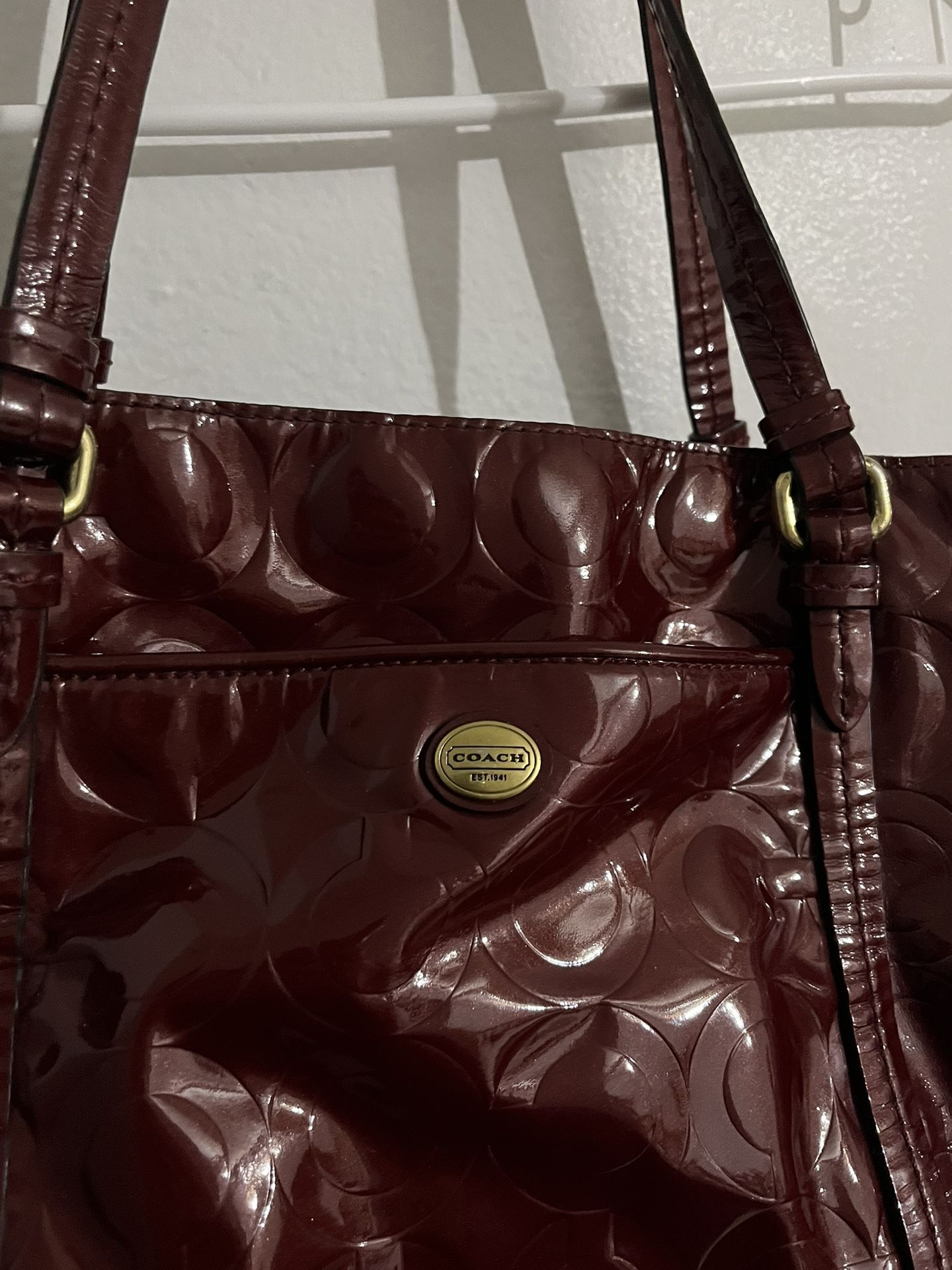 Cherry Red Vintage Coach Bag 