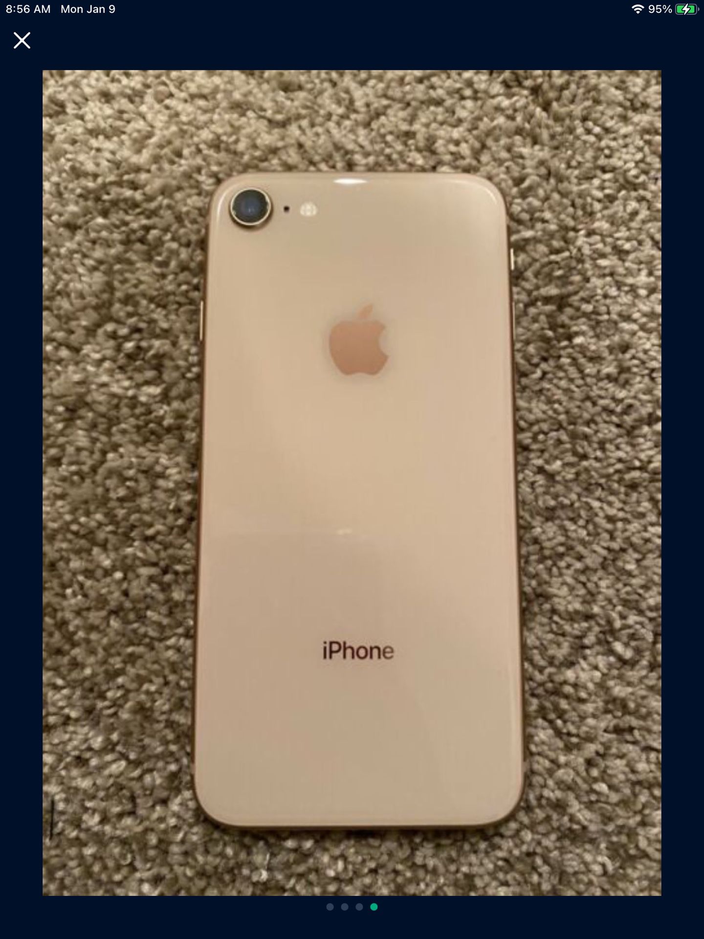 iPhone 8 Gold 64 GB - Needs New Battery To Boot Up 