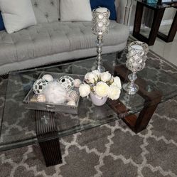 Glass Coffee And Side Tables Set