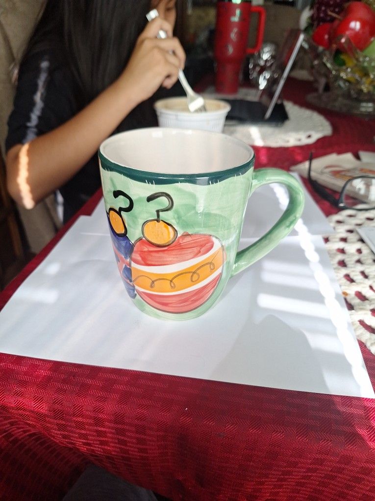 Studio 33 Christmas Ornaments Large 24oz Hand Painted Mug