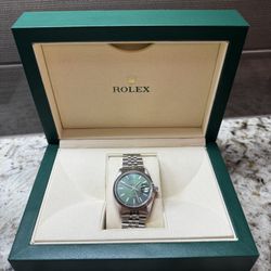 Rolex Datejust 36mm Mint Green Dial Jubilee Bracelet 