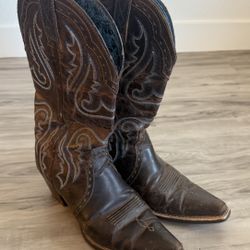 Ariat Brown Western Boots with Blue Stitch Women’s Size 7