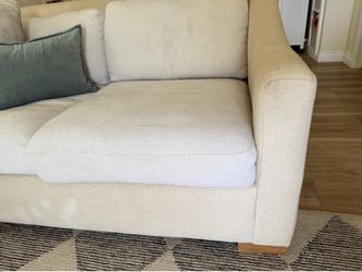 2 custom designer cream couches