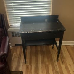 Antique Desk With Built-In Ink Well
