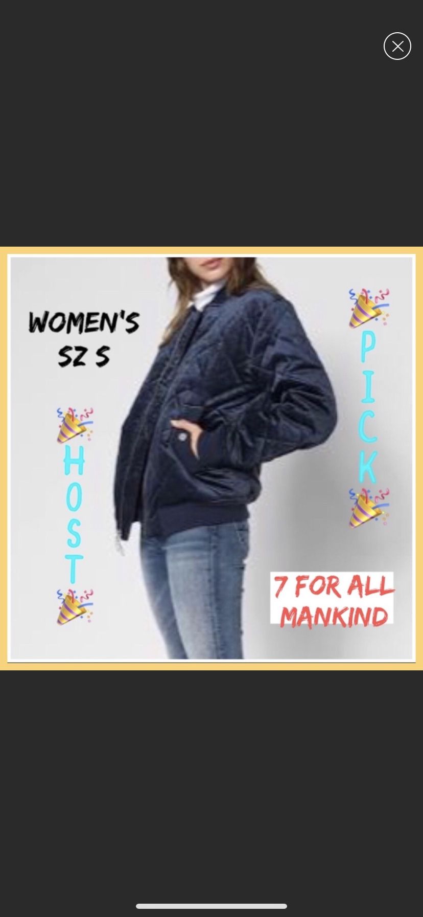 NWT Womens Designer 7 For All Mankind Jacket Sz:S