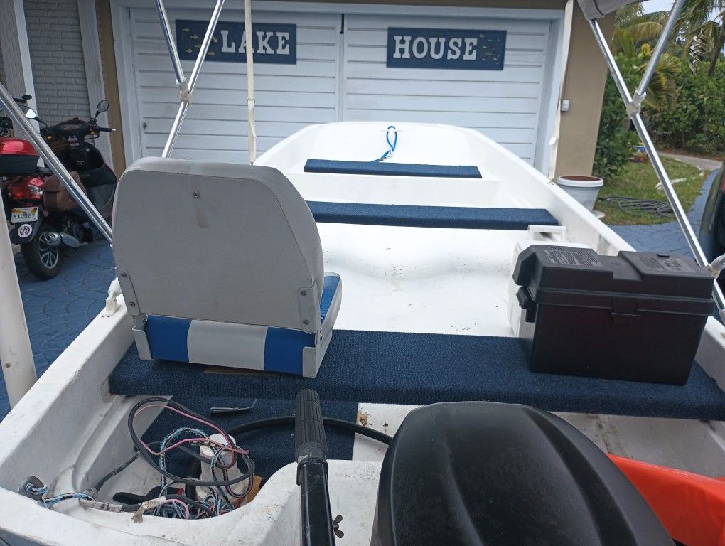 2500 The Unsinkable Boston Whaler Everything Included New Bimini Top Motor Trailer Accessories Brand New Tires As Well Rides Truly Amazing Very Stable