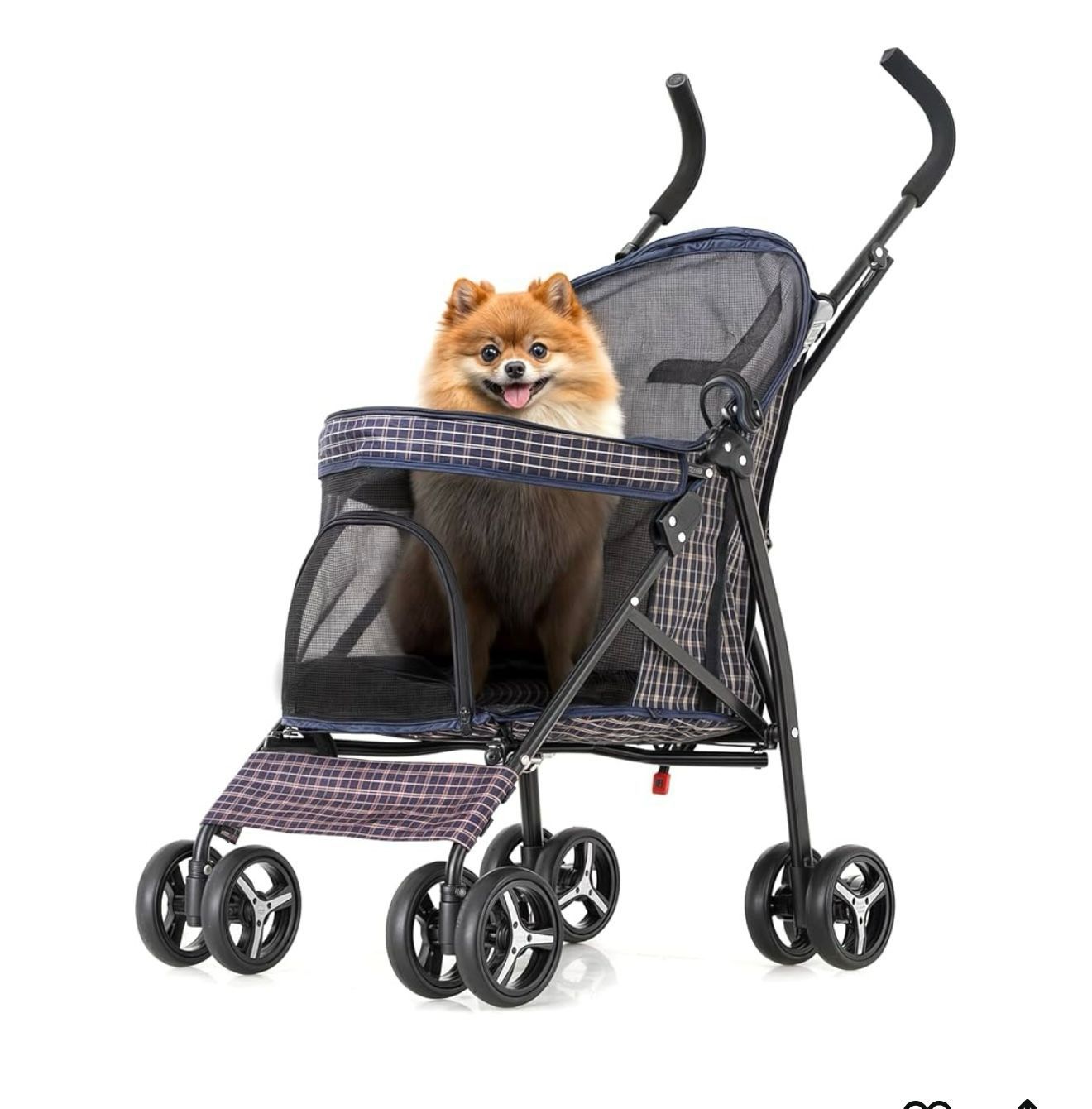 MoNiBloom 4 Wheels Pet Stroller, Easy-Fold Umbrella Shaped Dog Cat Jogger Stroller(Y039)