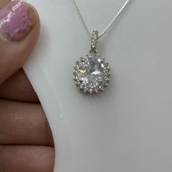 925 Sterling Silver Pendant 24” Chain 