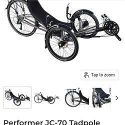 Recumbent 3 Wheel Performer Trike Bicycle