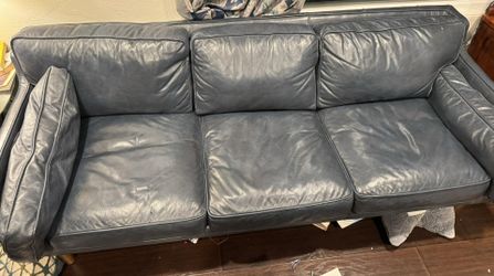 Kardiel Blue Leather Couch