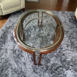 Two beautiful modern accent tables with glass tops