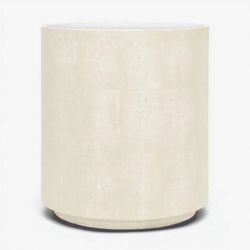 Made Goods Cara Realistic Faux Shagreen Side Table White