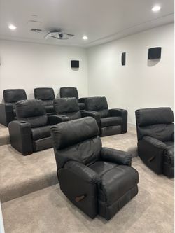 Theater Seating Recliner Set of 8 Chairs