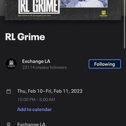 RL GRIME EXCHANGE LA TICKET 