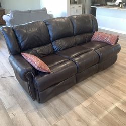 Genuine Leather Sofa Electric Recliner 