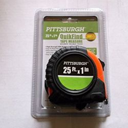 Pittsburgh 25 Foot x 1 Inch Tape Measure - ABS Rubber Wrapped Case