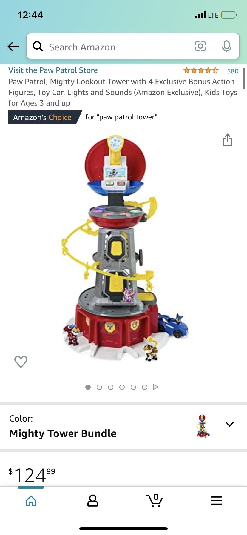 Paw Patrol, Mighty Lookout Tower with 4 Exclusive Bonus Action Figures, Toy Car, Lights and Sounds