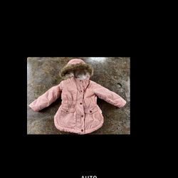 EUC C&C California Pink Quilted Puffer Jacket Hooded warm pockets Size: 2T