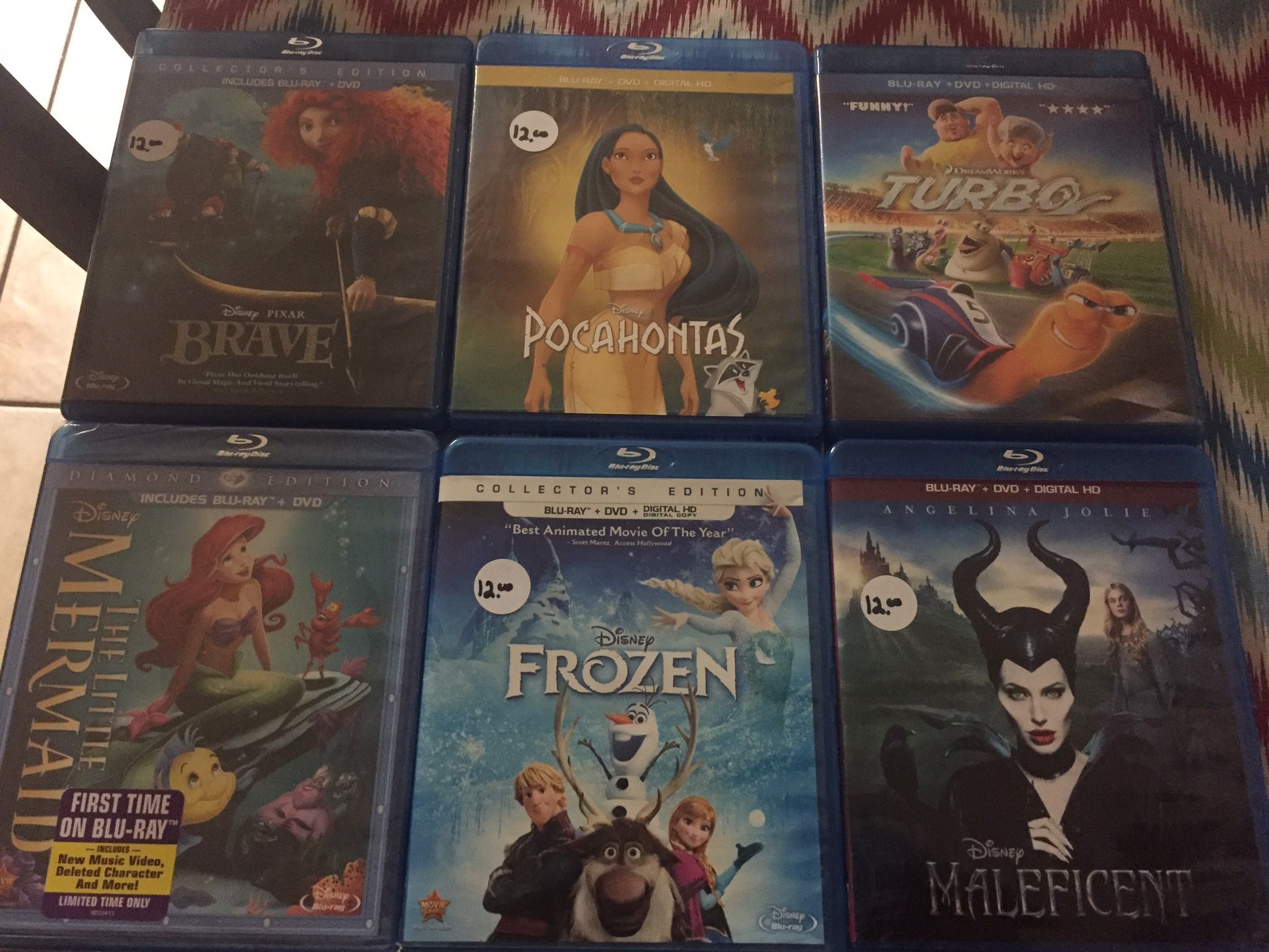 Blu Ray / DVD Disney 12 each in North Lakeland pick up only for