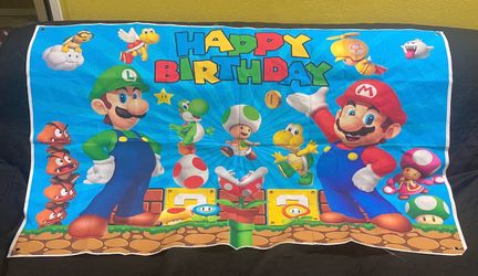 Super Mario birthday banner