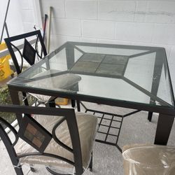 Table Four Chairs High